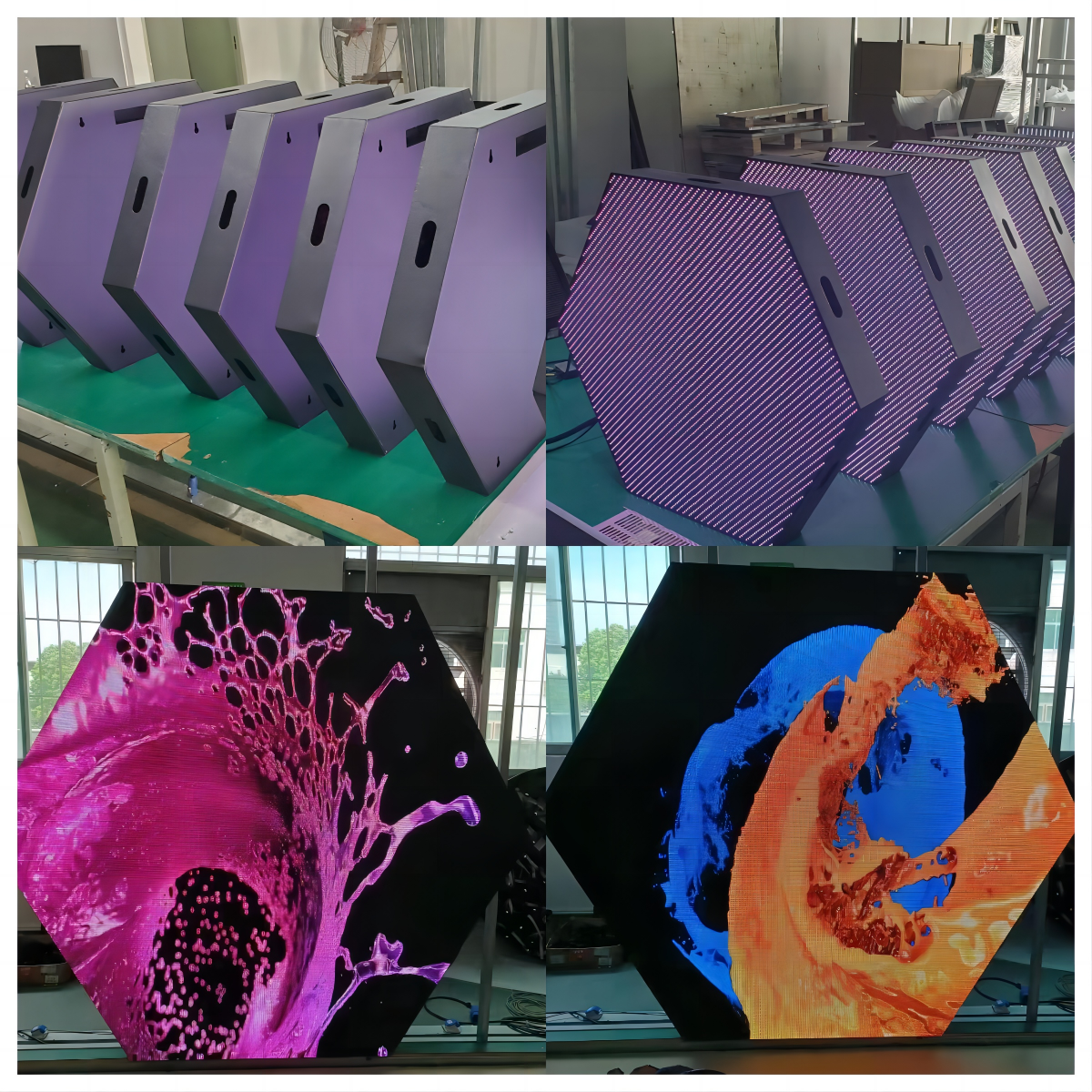 Hexagon Creative Led Signs Screen Customized hex led display Full Color led display 0