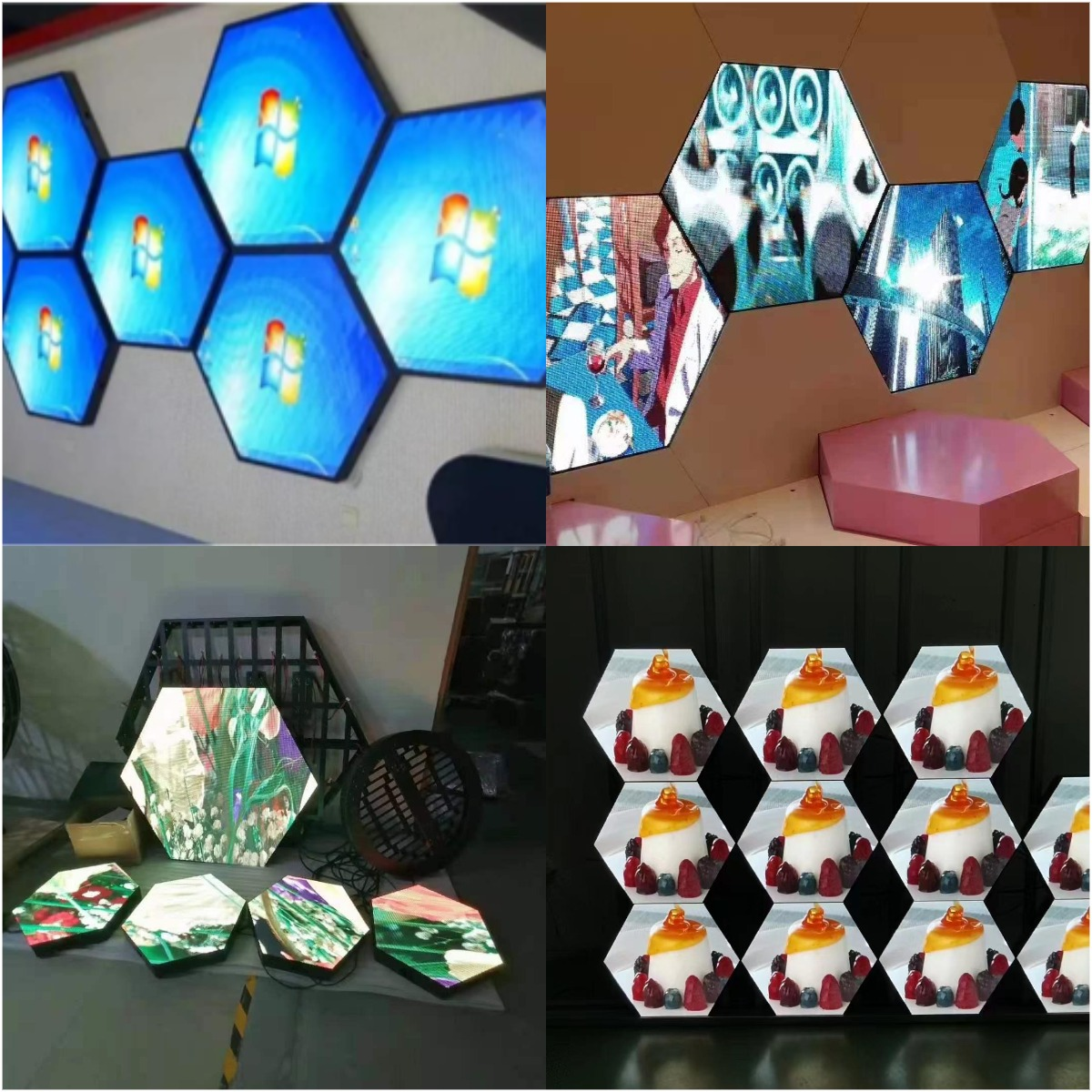 Hexagon Creative Led Signs Screen Customized hex led display Full Color led display 1