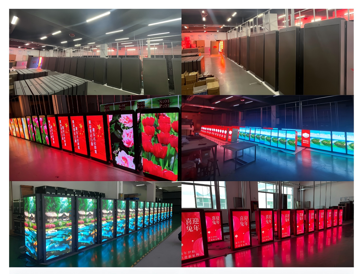 P4 Outdoor Street Light Pole LED Display Standing Street LED Screen 1