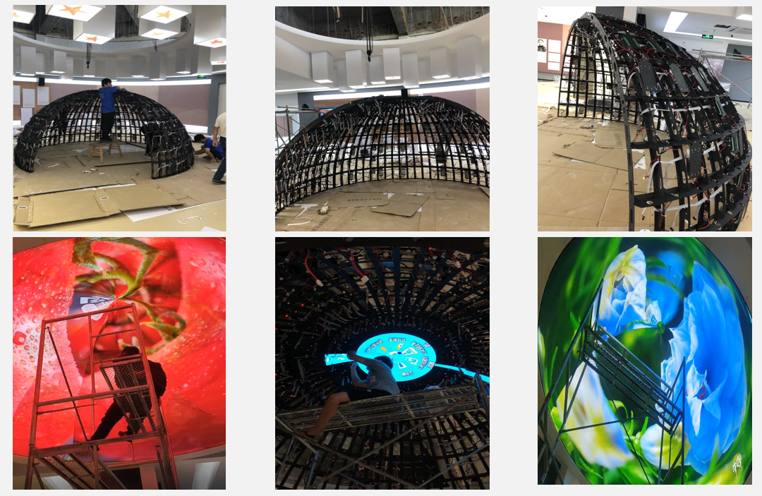 LED spherical screen - indoor LED ball with a diameter of 3.8 meters