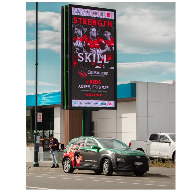  Outdoor Street Pole Led Screen P4 led display Double sided LED pole display