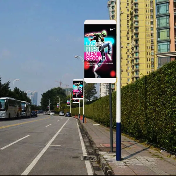  Outdoor Street Pole Led Screen P4 led display Double sided LED pole display