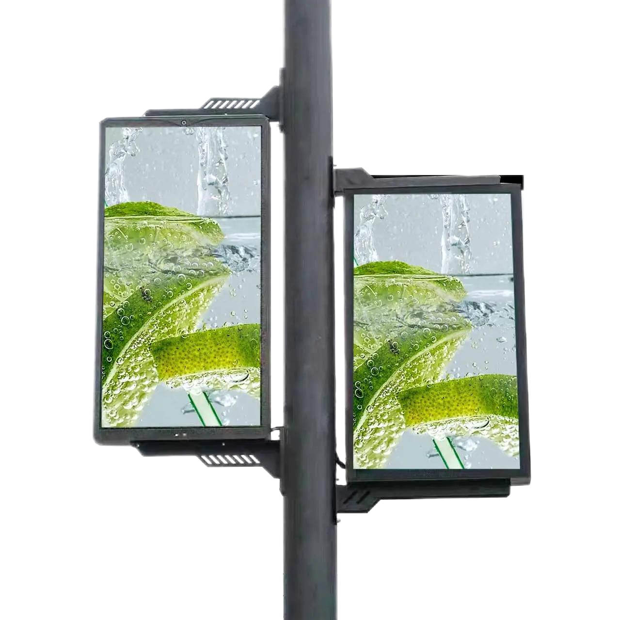  Outdoor Street Pole Led Screen P4 led display Double sided LED pole display