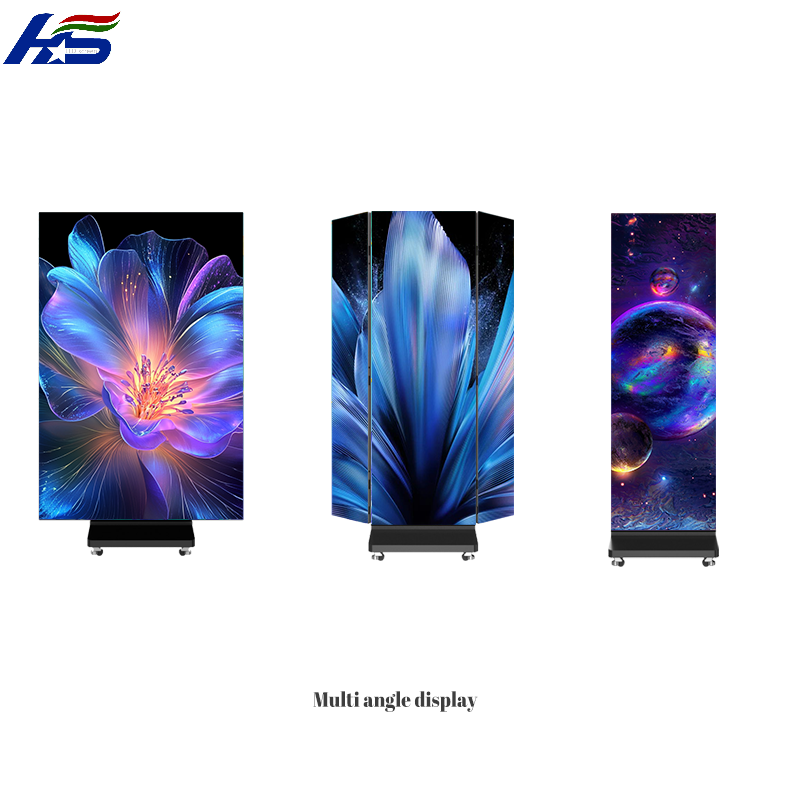 P2.5 LED Poster Display 3 Fold Poster Led Dispaly Doble side display Floor Stand LED Poster