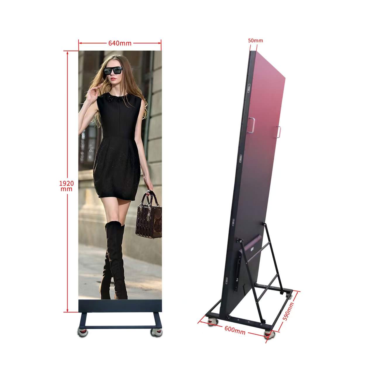  Mirror led Poster Digital Poster Display P2 Led Poster screen