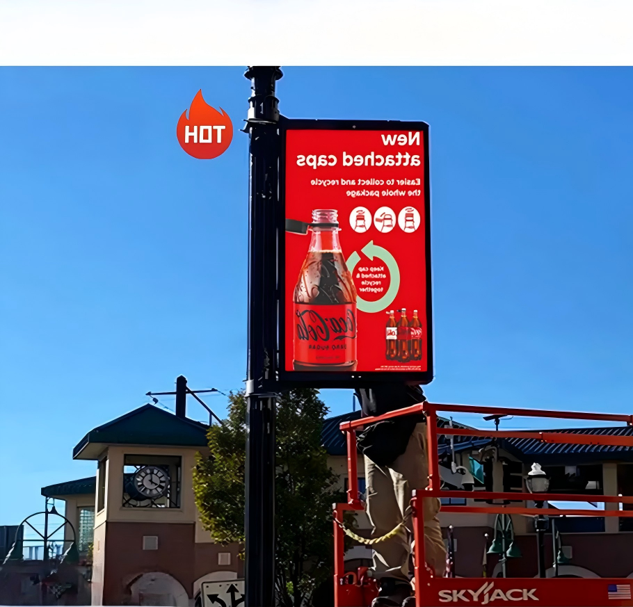 640*1280mm Double sided LED display Outdoor Street Pole Led Screen