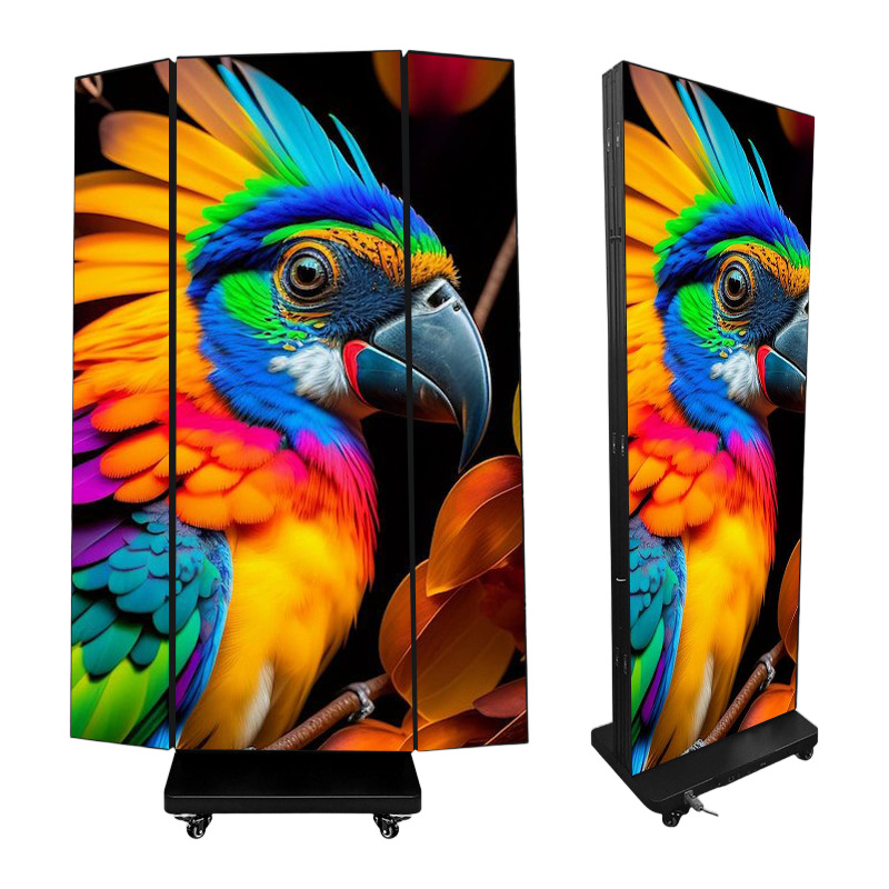P1.25 Tri Fold Poster Led display Foldable led Screen Double Sided led dispaly