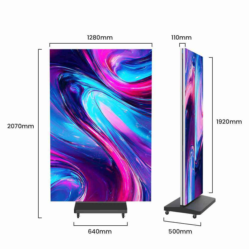 P2 Tri Fold Poster Led display Foldable led Screen Double Sided led dispaly