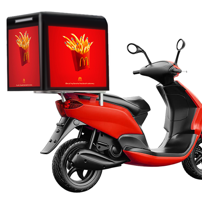 P2.5 LED Motorcycle Take-out Delivery Food Box LED Screen Display