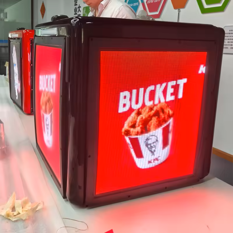 P2.5 LED Motorcycle Take-out Delivery Food Box LED Screen Display