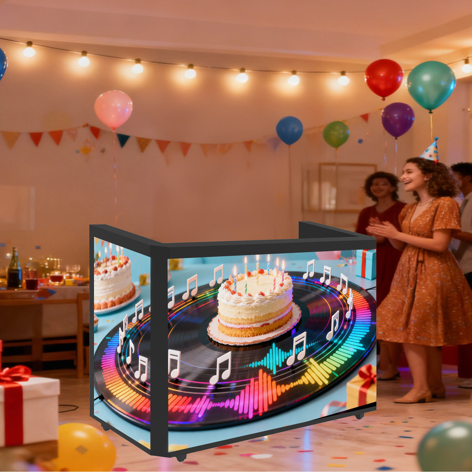 LED DJ BOOTH,Six Folding Tavolo Dj Table Facade Led Display Screen