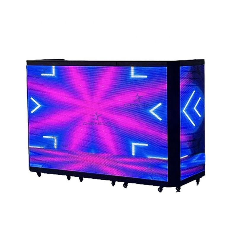 LED DJ BOOTH,Six Folding Tavolo Dj Table Facade Led Display Screen