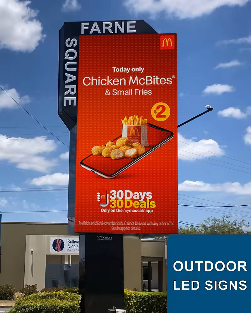 Outdoor Street Light Pole LED Display