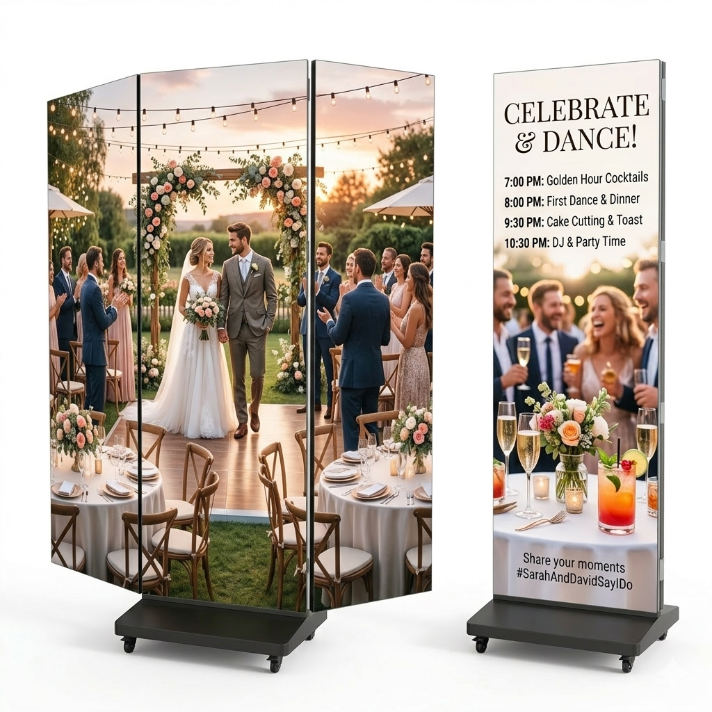 Tri Fold Poster Led display Foldable led Screen Double Sided led dispaly
