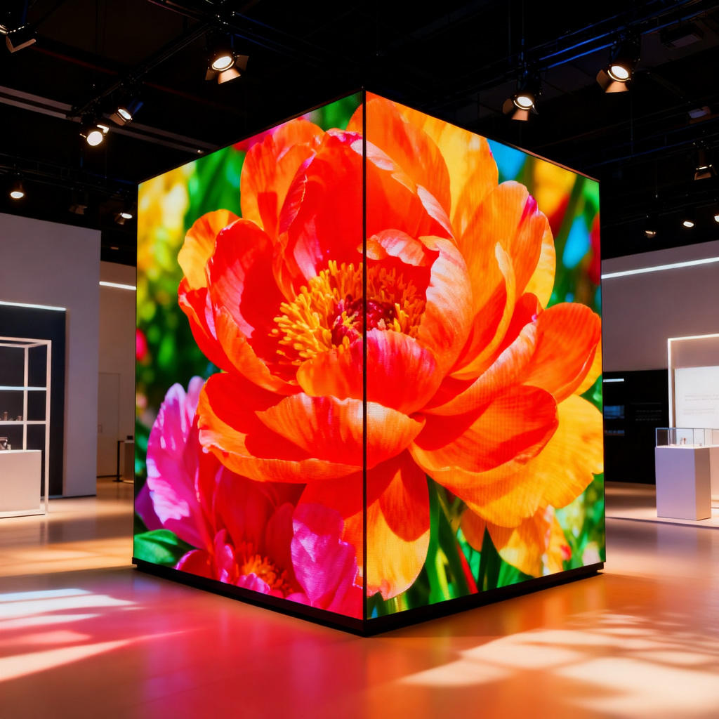 Indoor Square Pillar LED Screen 90-degree Column Body Shape Led Display Upright Posts LED Display Screen