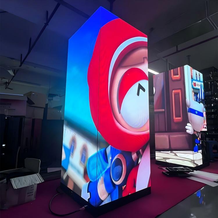 Indoor Square Pillar LED Screen 90-degree Column Body Shape Led Display Upright Posts LED Display Screen