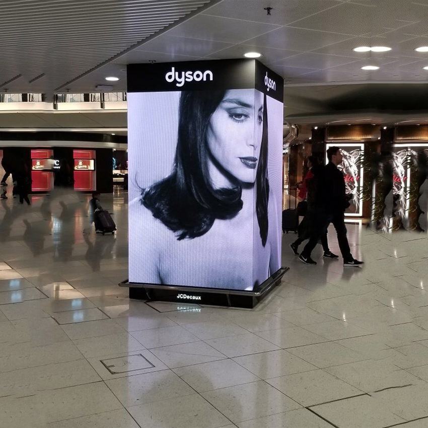 Indoor Square Pillar LED Screen 90-degree Column Body Shape Led Display Upright Posts LED Display Screen